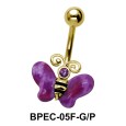 Stone Set Butterfly Belly Piercing BPEC-05F