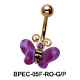 Stone Set Butterfly Belly Piercing BPEC-05F