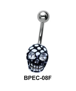 Enamel Skull Belly Piercing BPEC-08F