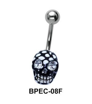 Enamel Skull Belly Piercing BPEC-08F