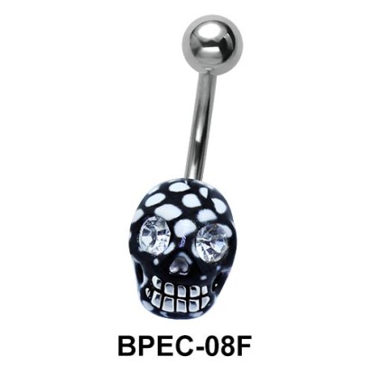 Enamel Skull Belly Piercing BPEC-08F