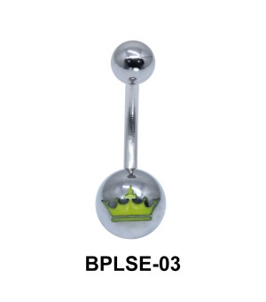 Crown Enamel Belly Piercing BPLSE-03