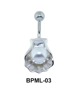 Pearl in Shell Shaped Underwater Belly Ring BPML-03