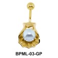 Pearl in Shell Shaped Underwater Belly Ring BPML-03