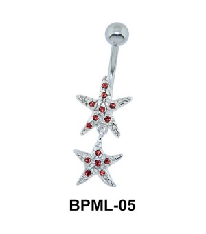 Shining Dual Star Belly Button Ring BPML-05