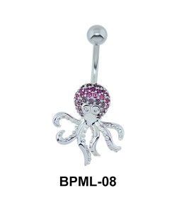 Fascinating Stone Encrusted Octopus Belly Piercing BPML-08