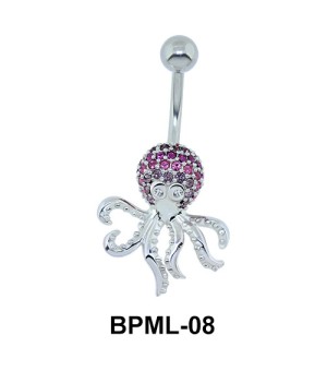 Fascinating Stone Encrusted Octopus Belly Piercing BPML-08