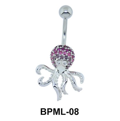 Fascinating Stone Encrusted Octopus Belly Piercing BPML-08