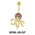 Fascinating Stone Encrusted Octopus Belly Piercing BPML-08
