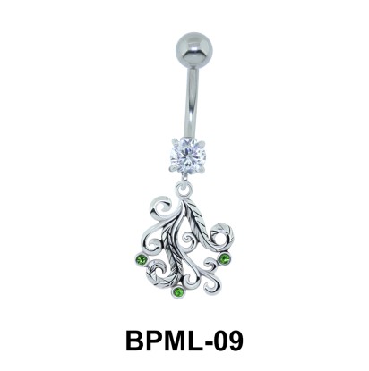 Intricately Designed Underwater Belly Button Ring BPML-09