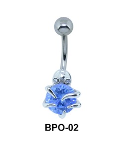 Innovative Stone Set Octopus Belly Piercing BPO-02