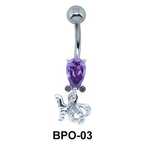 Pear Shaped Octopus Belly Piercing BPO-03