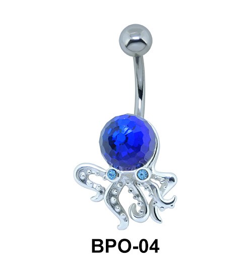 Octopus belly on sale button ring