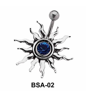 Stone Set Sunrays Belly Piercing BSA-02