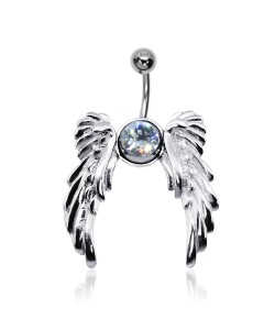 Stone Set wings Belly Piercing BSA-19