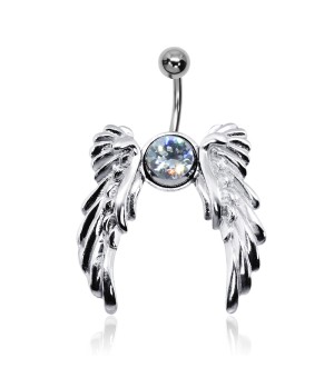 Stone Set wings Belly Piercing BSA-19