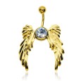 Stone Set wings Belly Piercing BSA-19