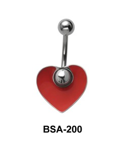 Heart Enameled Belly Piercing BSA-200