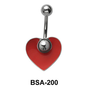 Heart Enameled Belly Piercing BSA-200