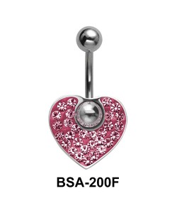 Pink Heart Belly Rainbow Piercing BSA-200F