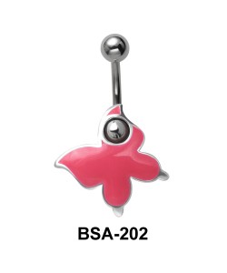 Red Butterfly Belly Piercing Shields BSA-202