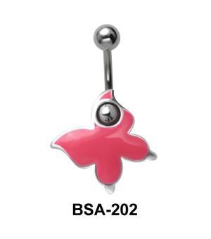 Red Butterfly Belly Piercing Shields BSA-202