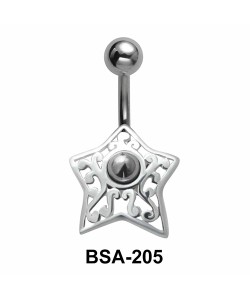 Star Filigree Belly Piercing Design BSA-205