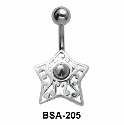 Star Filigree Belly Piercing Design BSA-205