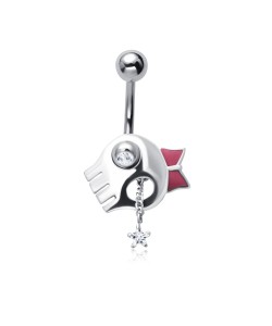 Bow Skull & Star Belly Piercing BSA-209