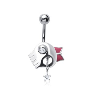 Bow Skull & Star Belly Piercing BSA-209