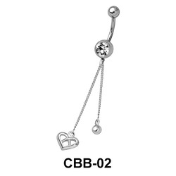 Small Heart Chained Belly Piercing CBB-02