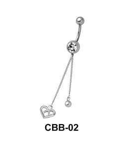 Small Heart Chained Belly Piercing CBB-02