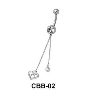 Small Heart Chained Belly Piercing CBB-02