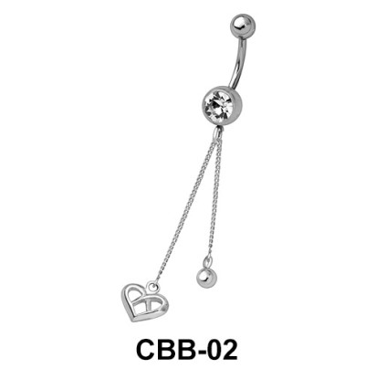 Small Heart Chained Belly Piercing CBB-02