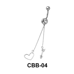 Heart and Arrow Shaped Belly Piercing CBB-04
