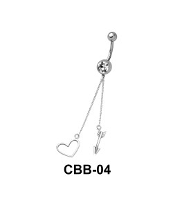 Heart and Arrow Shaped Belly Piercing CBB-04