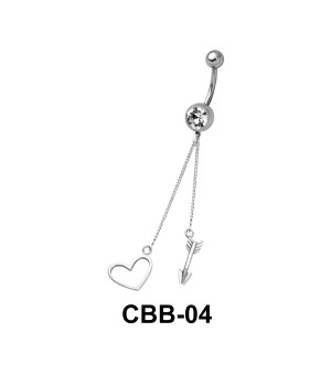 Heart and Arrow Shaped Belly Piercing CBB-04