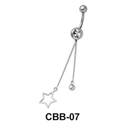 Belly Piercing with Chain, Star and Ball CBB-07