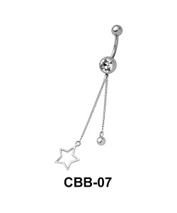 Belly Piercing with Chain, Star and Ball CBB-07