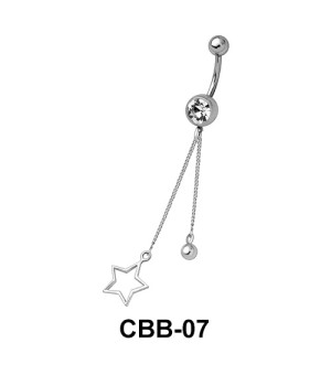 Belly Piercing with Chain, Star and Ball CBB-07