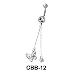 Butterfly with Chain Shaped Belly Piercing CBB-12