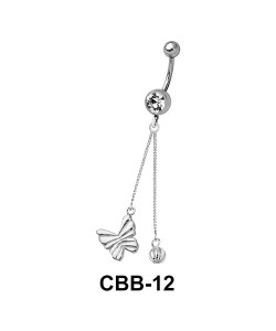 Butterfly with Chain Shaped Belly Piercing CBB-12