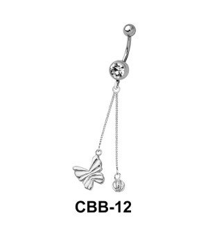 Butterfly with Chain Shaped Belly Piercing CBB-12