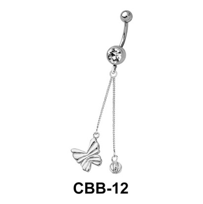 Butterfly with Chain Shaped Belly Piercing CBB-12