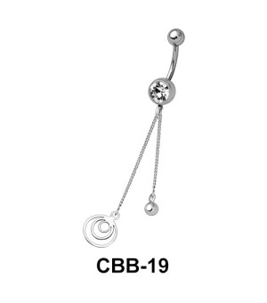 Belly Piercing with Concentric Circles CBB-19