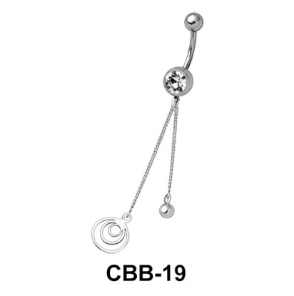 Belly Piercing with Concentric Circles CBB-19