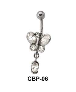 Butterfly with CZ Belly Piercing CBP-06