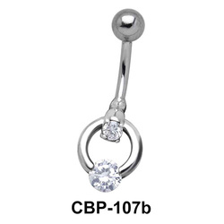 Circular Belly Piercing with Stone CBP-107b