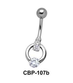 Circular Belly Piercing with Stone CBP-107b