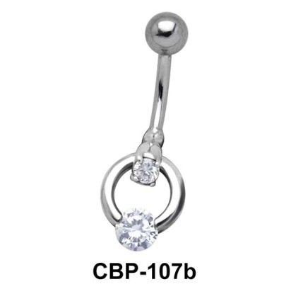 Circular Belly Piercing with Stone CBP-107b